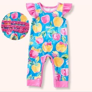 Colorful Apple Print Baby Romper